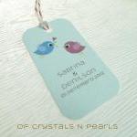 24 Love Birds Customised Gift Tags - Wedding Favor..